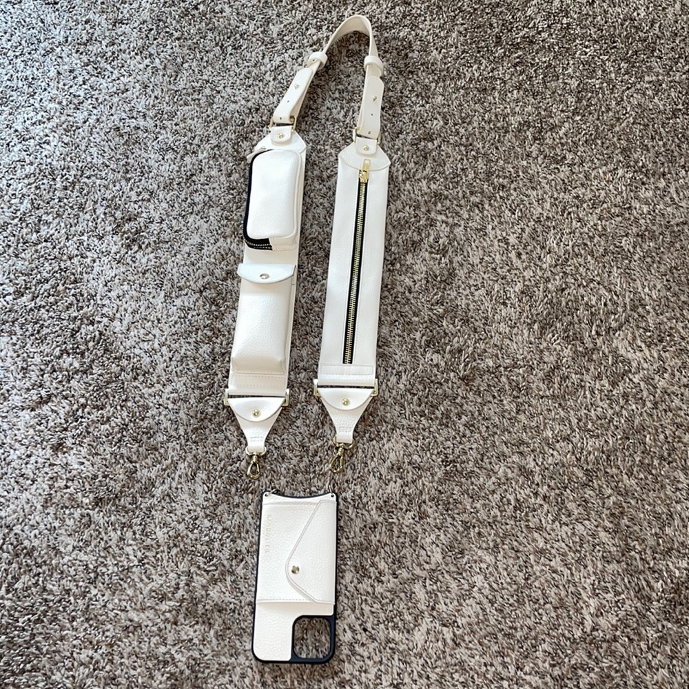 Bandolier Billie Utility Crossbody in White/Gold